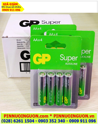 COMBO 1hộp (10vỉ=40viên) Pin AA 1.5v GP15A21SBC4 /LR6 Super Alkaline, Giá chỉ 389.000/ Hộp 40viên